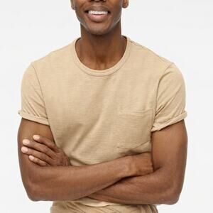 2/$30 J. Crew Slim Washed Jersey Pocket Short Sleeve Tee Tan Men's Size M